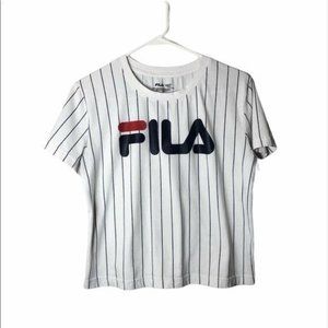 Fila Stripped Cropped Short Sleeve Tee